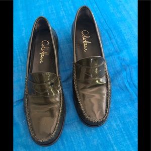 Cole Hann Olive Green Patent Loafers